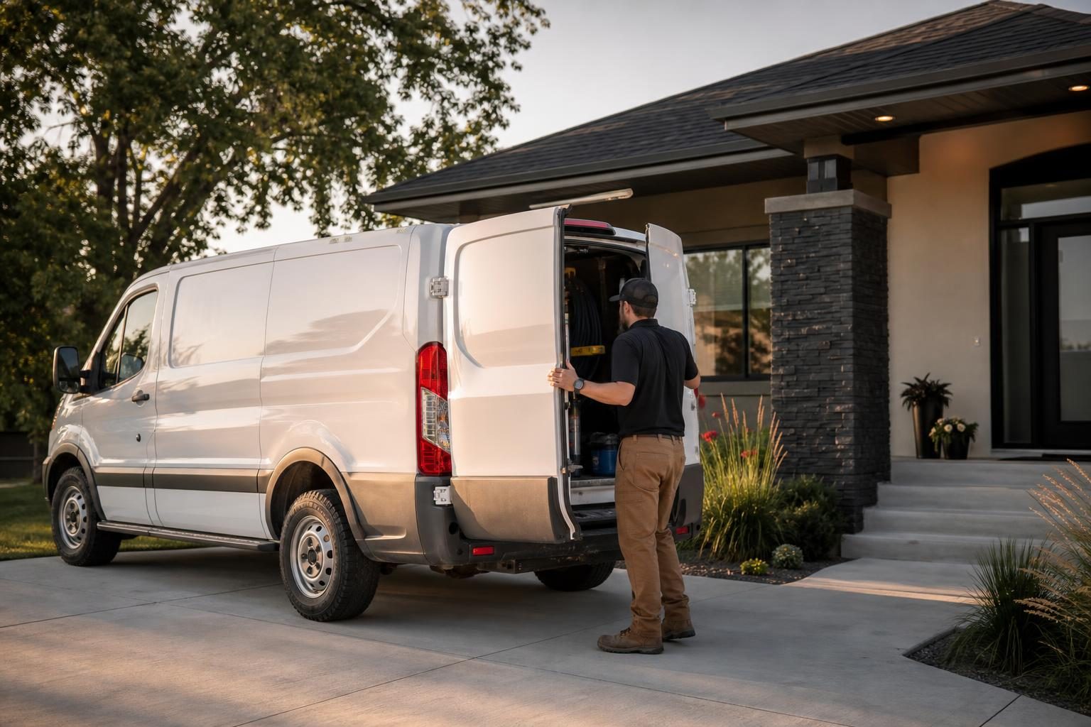 Prairie Air service van at a Winnipeg home